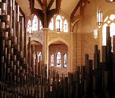 organ pipes inside Grace Church